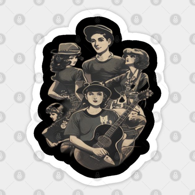 Vintage Music Group Sticker by Pixel Threads 