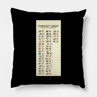 Vintage Library "Due Date" Card Pillow