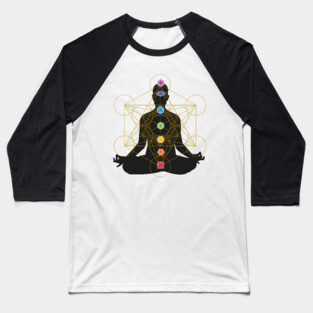 Metatron's Cube Chakra Healing Meditation Baseball T-Shirt