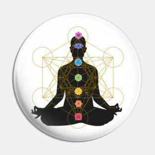 Metatron's Cube Chakra Healing Meditation Pin
