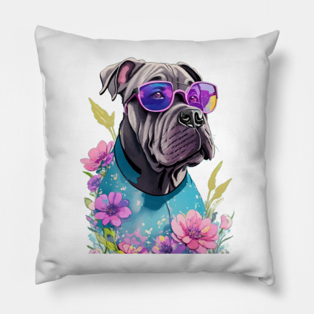 Dog Hawaiian Pillow by Pixel Threads 