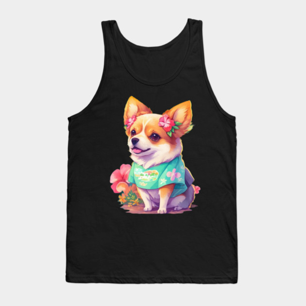 Dog Hawaiian Tank Top by Pixel Threads 