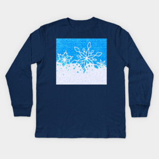 Christmas Winter Snowflakes Kids Long Sleeve T-Shirt