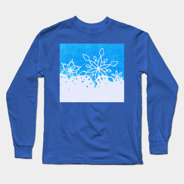 Christmas Winter Snowflakes Long Sleeve T-Shirt by DonWillisJrArt