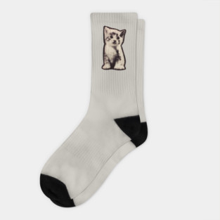 Half Tone Kitten Socks