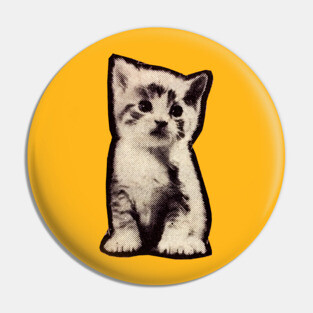 Half Tone Kitten Pin