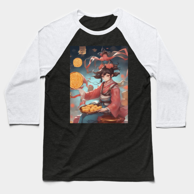Moon Angel Baseball T-Shirt by animegirlnft