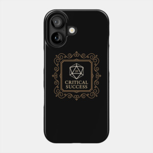 Critical Success D20 Dice Check Vintage Frame Phone Case