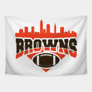 Cleveland Football Skyline v2 Tapestry