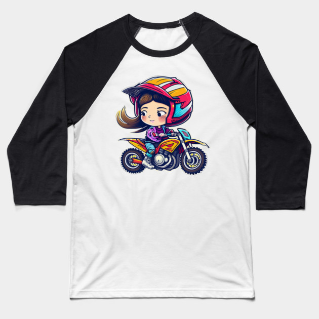 motocross mom Baseball T-Shirt by Pixel Threads 