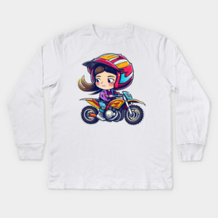 motocross mom Kids Long Sleeve T-Shirt