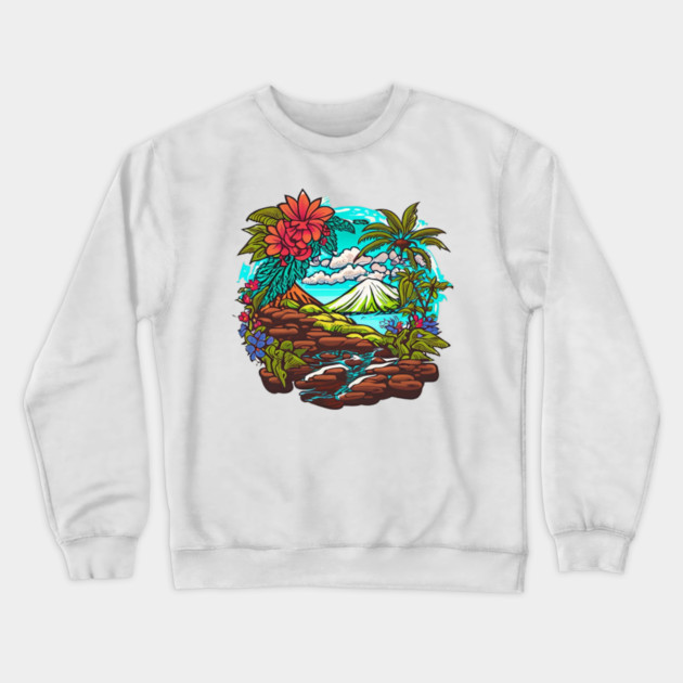 Hawaii style Crewneck Sweatshirt by Pixel Threads 