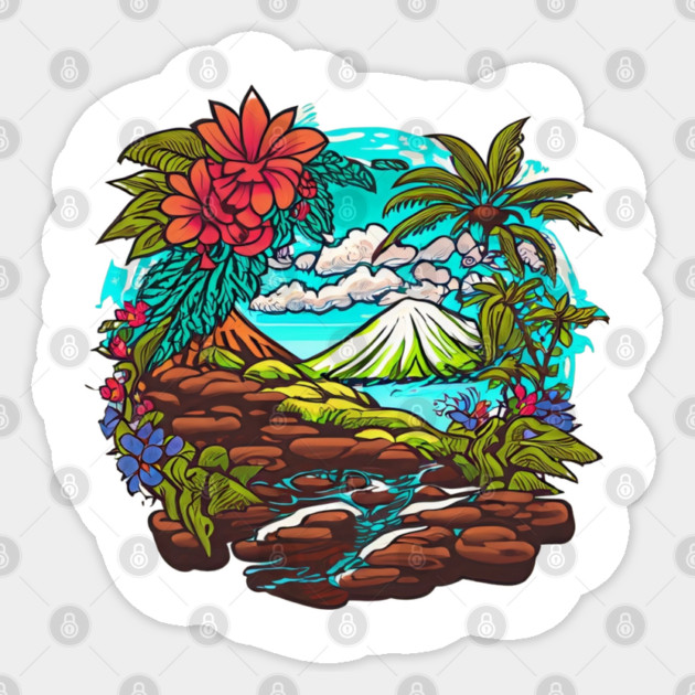 Hawaii style Sticker by Pixel Threads 