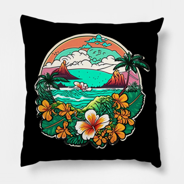 Hawaii style Pillow by Pixel Threads 