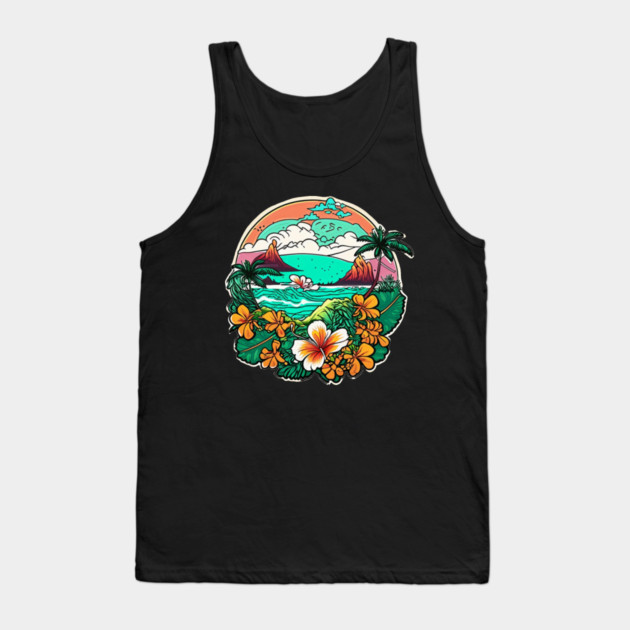 Hawaii style Tank Top by Pixel Threads 