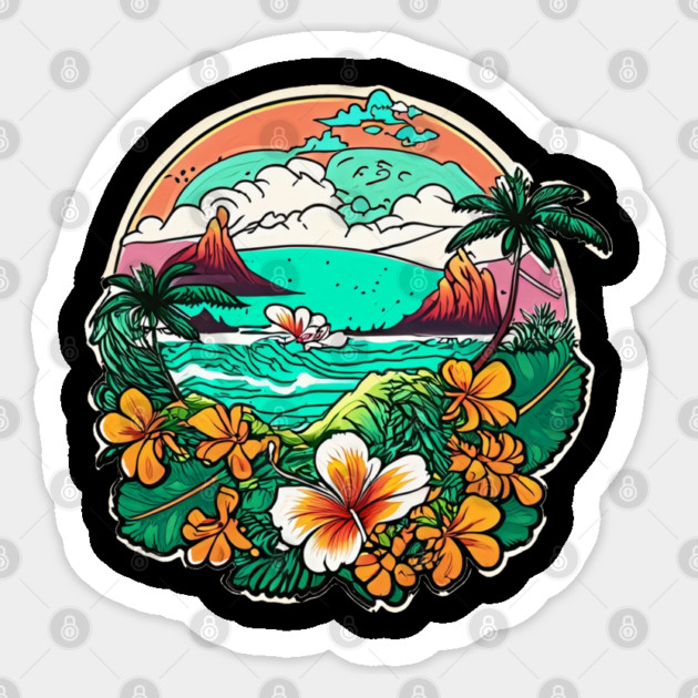 Hawaii style Sticker by Pixel Threads 