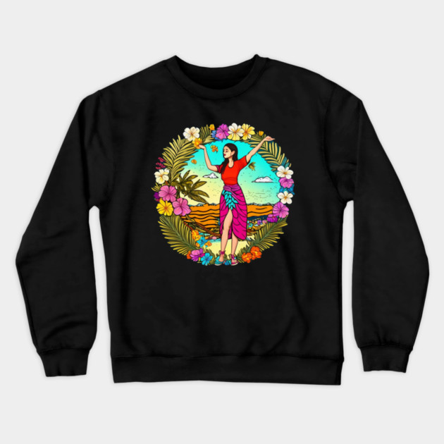 Hula shirt Crewneck Sweatshirt by Pixel Threads 