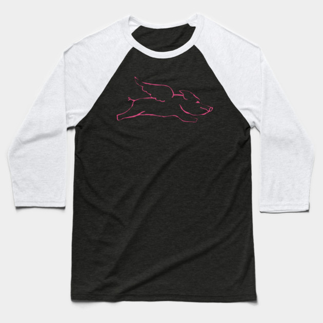 Flying Pig Baseball T-Shirt by DonWillisJrArt