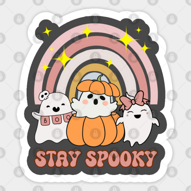 Stay Spooky Ghosts Boo Halloween Design Sticker by Luvv Designs