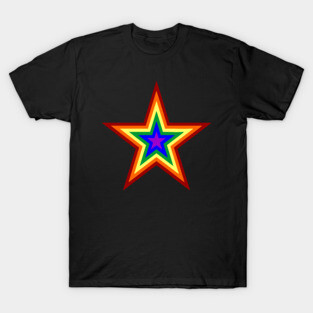 Rainbow Gay Pride Star Pentagram T-Shirt