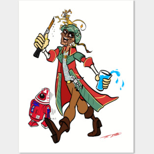 Hondo Ohnaka visits Galaxy's Edge (TechnoRetro Dads Version) Posters and Art