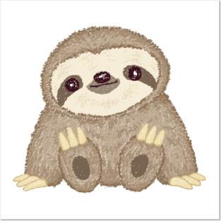 Sloth illustration Posters and Art