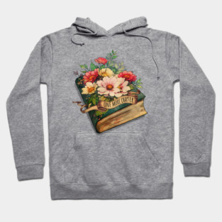 One more chapter, books lovers, reading books, flowers growing from book Hoodie