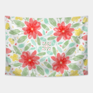 Red floral garden Tapestry