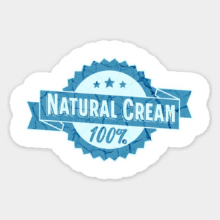 100% Natural Cream Sticker