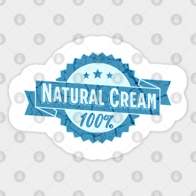 100% Natural Cream Sticker by WarFX Designs