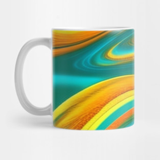 Abstract Turquoise and Gold Swirls Mug