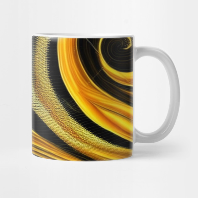 Abstract Black and Gold Swirls by BirdsnStuff