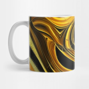Abstract Black and Gold Swirls Mug