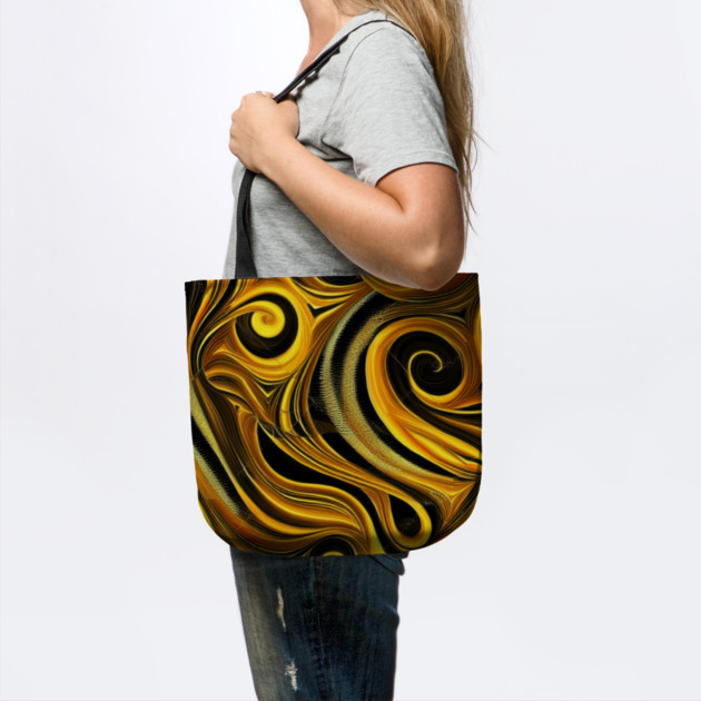 Abstract Black and Gold Swirls by BirdsnStuff