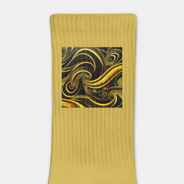 Abstract Black and Gold Swirls by BirdsnStuff