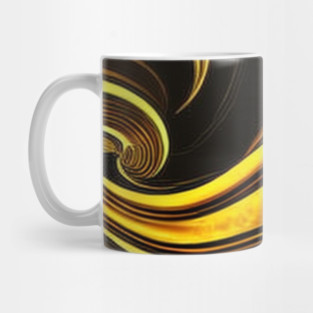 Abstract Black and Gold Swirls Mug