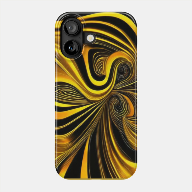 Abstract Black and Gold Swirls Phone Case by BirdsnStuff