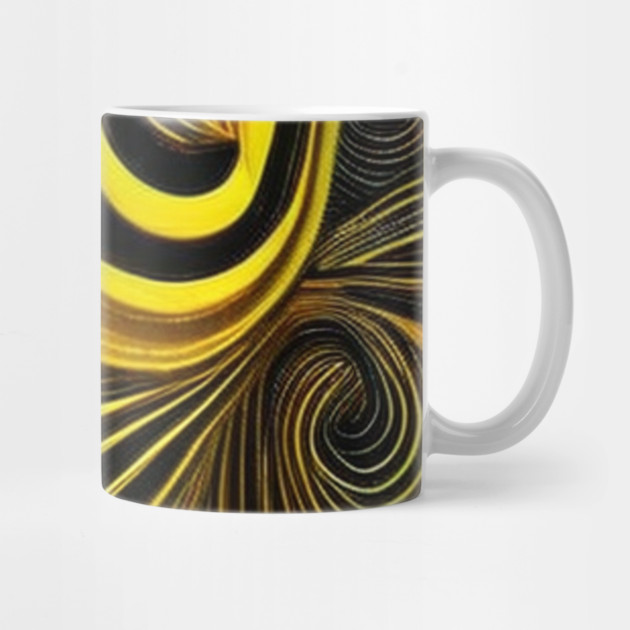 Abstract Black and Gold Swirls by BirdsnStuff