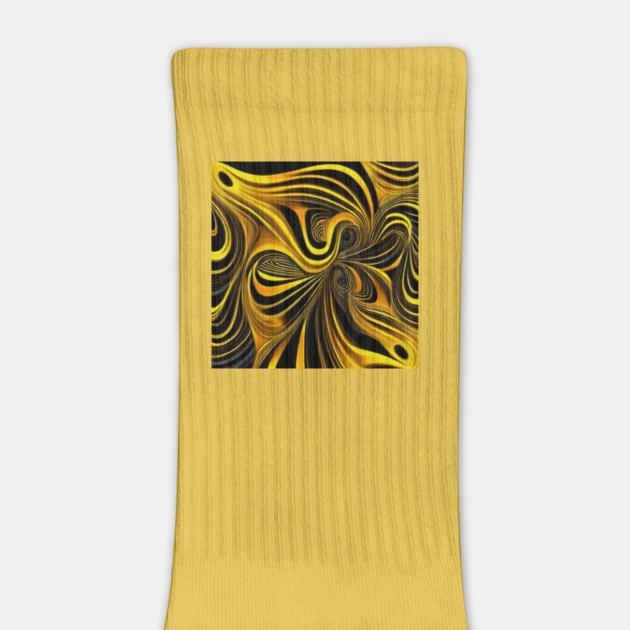 Abstract Black and Gold Swirls by BirdsnStuff