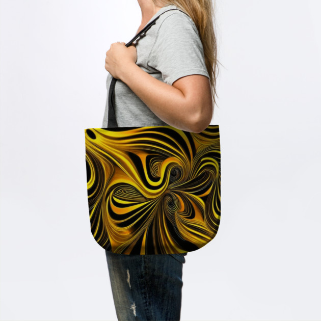Abstract Black and Gold Swirls by BirdsnStuff