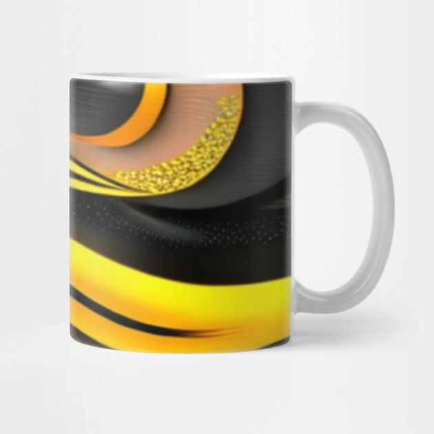 Abstract Black and Gold Swirls by BirdsnStuff