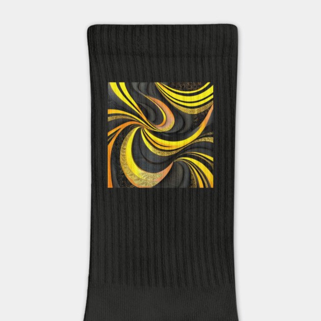 Abstract Black and Gold Swirls by BirdsnStuff