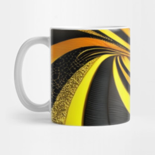Abstract Black and Gold Swirls Mug