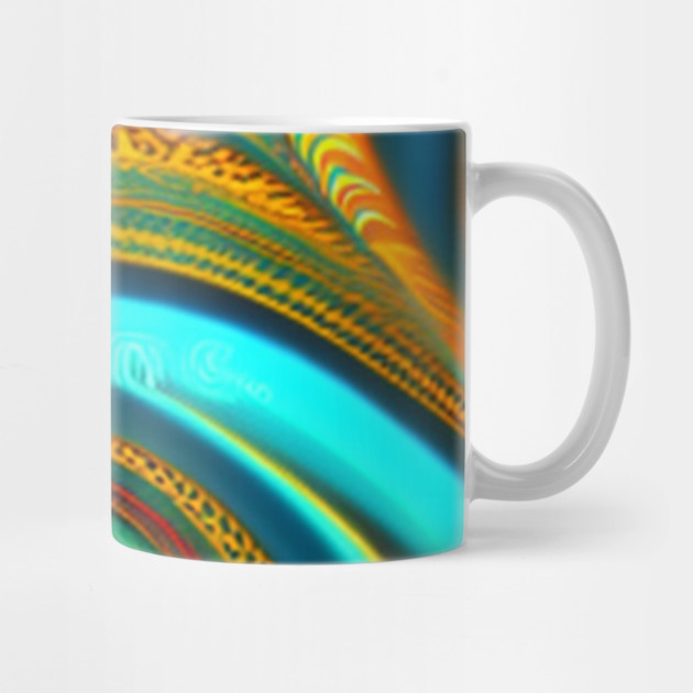 Abstract Turquoise and Gold Swirls by BirdsnStuff