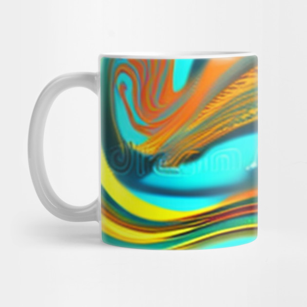 Abstract Turquoise and Gold Swirls by BirdsnStuff