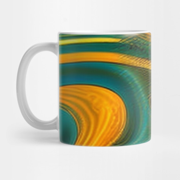 Abstract Turquoise and Gold Swirls by BirdsnStuff