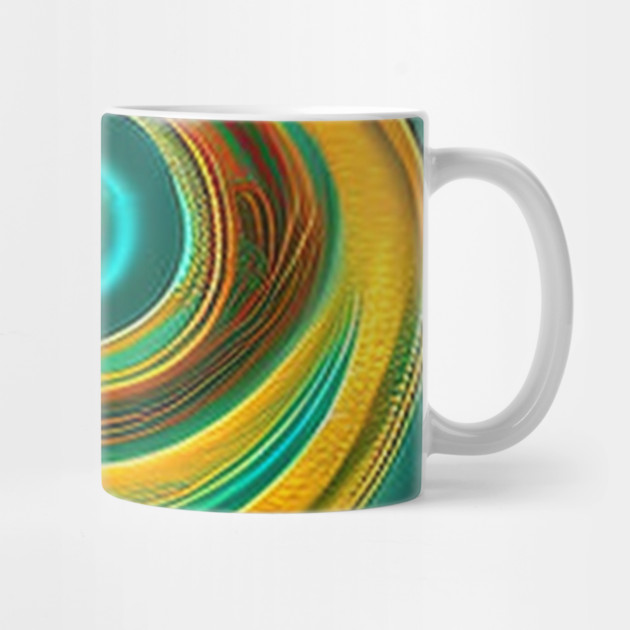 Abstract Turquoise and Gold Swirls by BirdsnStuff
