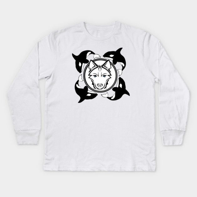 Orca Pod Kids Long Sleeve T-Shirt by DickinsonDesign