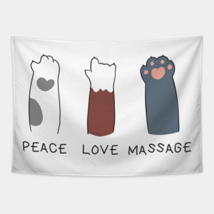 Massage Therapist, Peace Love Massage Funny Cats Tapestry