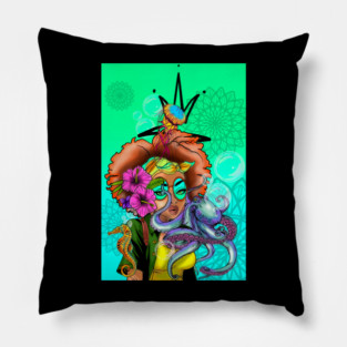 Black girl sea design Pillow